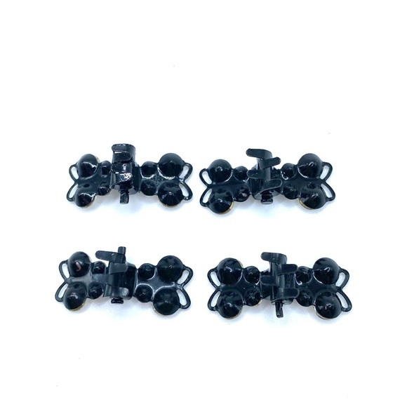 Hair Clips Set Of 4 Blue Rhinestone Butterfly Mini Claws Updos - Picture 7 of 9